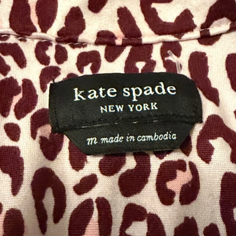2-Pc KATE SPADE Pale Pink Brown Leopard Super Soft size M EUC